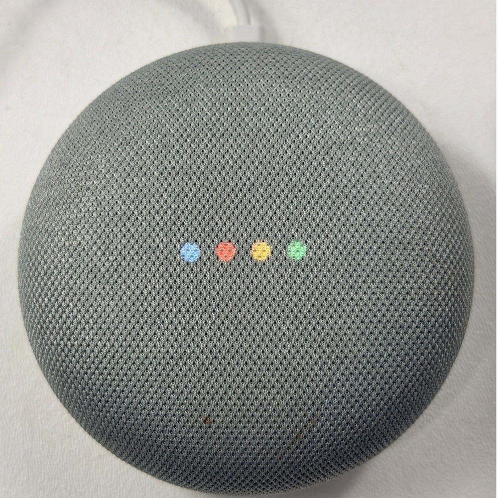 Google Smart Speaker Home Mini 1st Gen Chalk Gray Voice Assistant Good